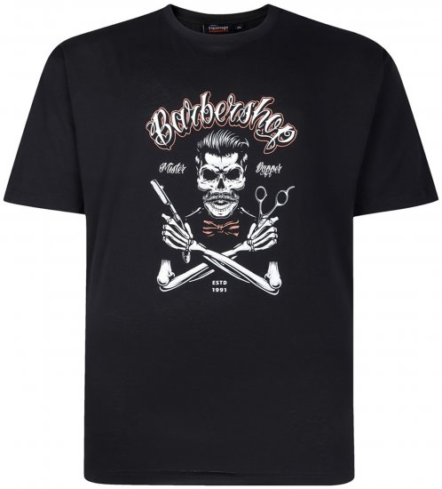Espionage T437 Barbers Shop Printed T-Shirt Black - T-krekli - T-krekli - 2XL-14XL