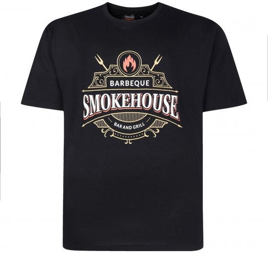 Espionage T437 Smokehouse Printed T-Shirt Black - Lielo vīriešu t-krekli ar apdruku - Lielo vīriešu t-krekli ar apdruku