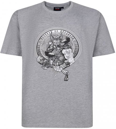 Espionage T453 Thors Hammer Printed T-Shirt Grey - Lielo vīriešu t-krekli ar apdruku - Lielo vīriešu t-krekli ar apdruku