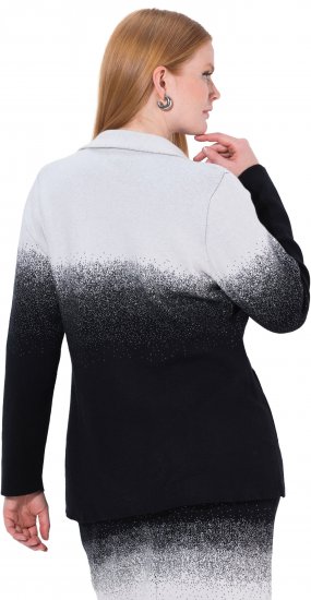 Ulla Popken Adīts Žakete Ar Krāsu Pāreju Melna/Balta - Žaketes - 