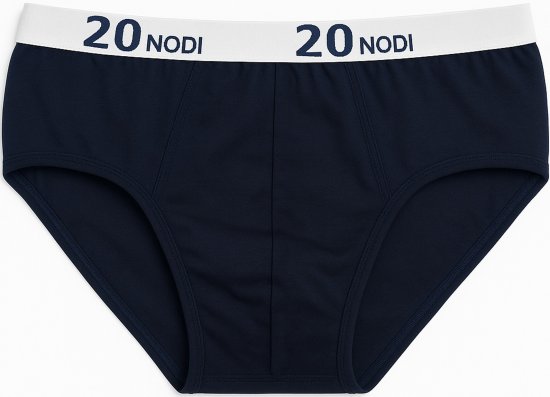 20 Nodi Stretch Cotton Briefs with Medium Side Cut Blue - Apakšveļa un peldšorti - Apakšveļa - 2XL-8XL
