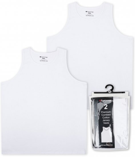 Espionage U011 Twin Pack Tanktop White - Apakškrekli - 