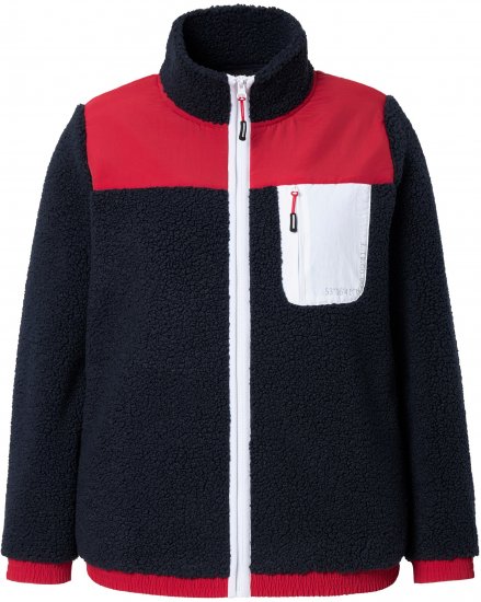 Ulla Popken Color Block Teddy Fleece Jacket Navy - Džemperi un džemperi ar kapuci - 