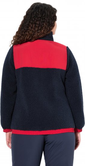 Ulla Popken Color Block Teddy Fleece Jacket Navy - Džemperi un džemperi ar kapuci - 