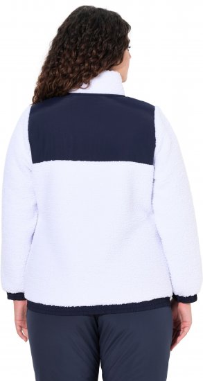 Ulla Popken Color Block Teddy Fleece Jacket Snow White - Džemperi un džemperi ar kapuci - 