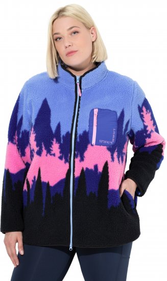 Ulla Popken Alpine Landscape Fleece Jacket Cloud Blue - Džemperi un džemperi ar kapuci - 
