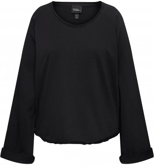Ulla Popken Rolled Edge Long Sleeve Sweatshirt Black - Džemperi un džemperi ar kapuci - 