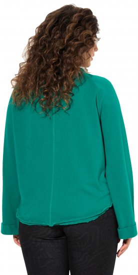Ulla Popken Rolled Edge Long Sleeve Sweatshirt Emerald Green - Džemperi un džemperi ar kapuci - 