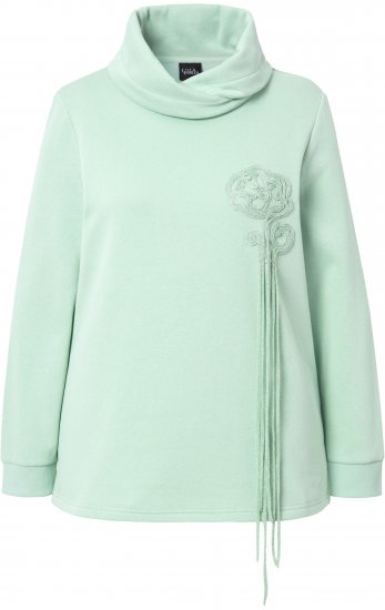 Ulla Popken Ribbon Detail Turtleneck Sweatshirt Mint Green - Džemperi un džemperi ar kapuci - 