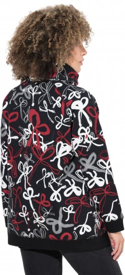 Ulla Popken Ribbon Print Turtleneck Sweatshirt Black - Džemperi un džemperi ar kapuci - 