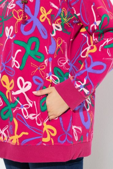Ulla Popken Ribbon Print Turtleneck Sweatshirt Cherry Red - Džemperi un džemperi ar kapuci - Mīksti džemperi un jakas