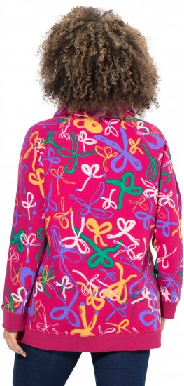 Ulla Popken Ribbon Print Turtleneck Sweatshirt Cherry Red - Džemperi un džemperi ar kapuci - 