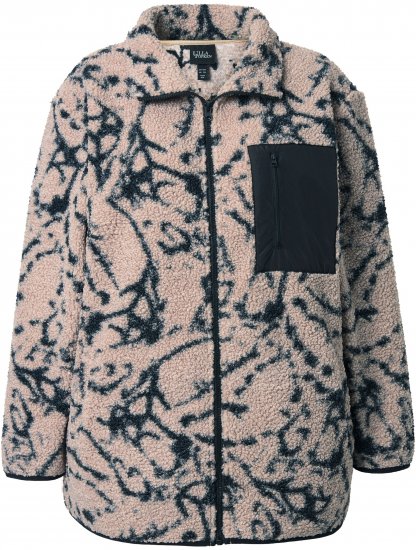 Ulla Popken Marble Print Teddy Fleece Jacket Dark Putty - Džemperi un džemperi ar kapuci - 