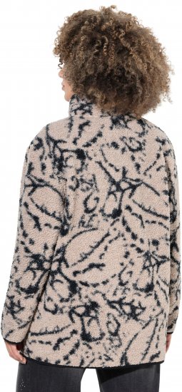 Ulla Popken Marble Print Teddy Fleece Jacket Dark Putty - Džemperi un džemperi ar kapuci - 