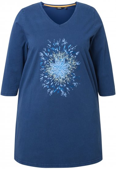 Ulla Popken Dandelion Short Sleeve Graphic Tee Ink Blue - Apdrukāti T-krekli sievietēm - 