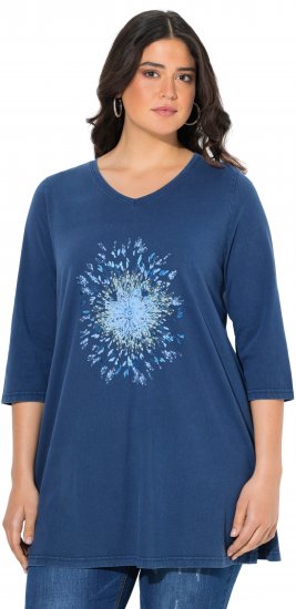 Ulla Popken Dandelion Short Sleeve Graphic Tee Ink Blue - Apdrukāti T-krekli sievietēm - 