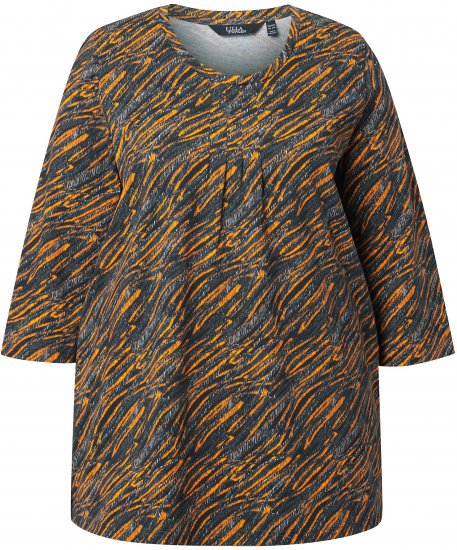 Ulla Popken Graphic Print 3/4 Sleeve Tee Neon Orange - Apdrukāti T-krekli sievietēm - 