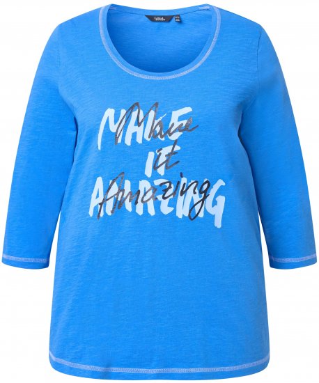 Ulla Popken Make It Amazing 3/4 Sleeve Graphic Tee Pacific Blue - Apdrukāti T-krekli sievietēm - 