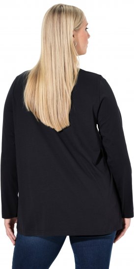 Ulla Popken Sequined Puppy Long Sleeve Graphic Tee Black - Apdrukāti T-krekli sievietēm - 