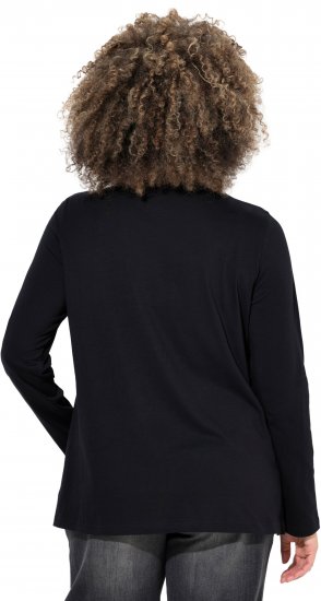 Ulla Popken Holiday Long Sleeve Graphic Tee Black - Apdrukāti T-krekli sievietēm - 