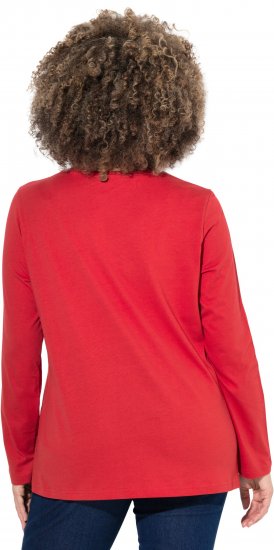 Ulla Popken Holiday Long Sleeve Graphic Tee Salsa Red - Apdrukāti T-krekli sievietēm - 