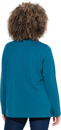 Ulla Popken Holiday Long Sleeve Graphic Tee Teal - Apdrukāti T-krekli sievietēm - 
