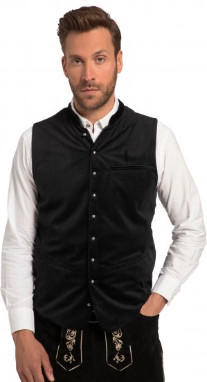 JP1880 Velvet Vest Traditional Black - Liela izmēra apģērbi - Lieli apģērbu izmēri vīriešiem