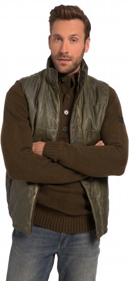 JP1880 Quilted Gilet Vintage Leather Green - Jakas & Lietus apģērbs - Jakas - 2XL-12XL