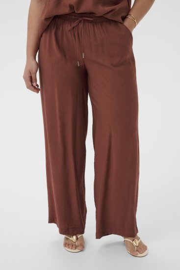 Kaffe Curve Emilia Wide Pants Henna Brown - Bikses - 