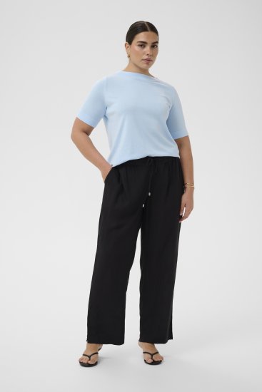 Kaffe Curve Mille Wide Pants Black Deep - Auduma bikses - 