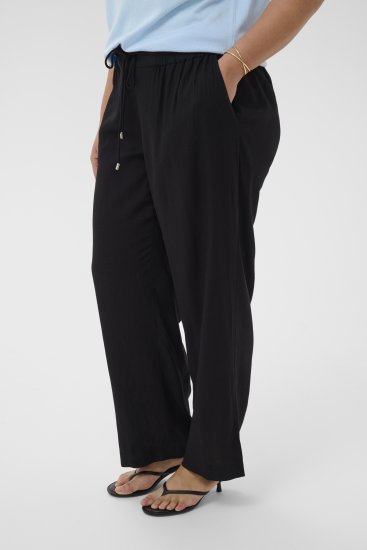 Kaffe Curve Mille Wide Pants Black Deep - Auduma bikses - 