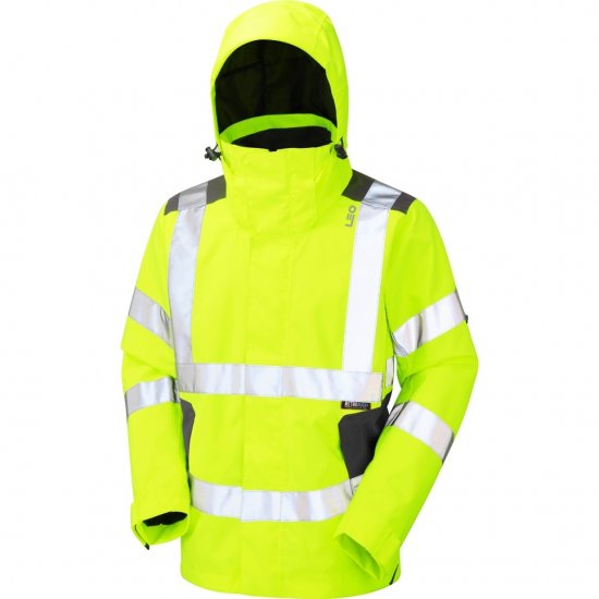 Leo Exmoor Ecoviz 10K Performance+ Breathable Jacket Hi-Vis Yellow - Darba apģērbs - Darba apģērbs - 3XL-10XL