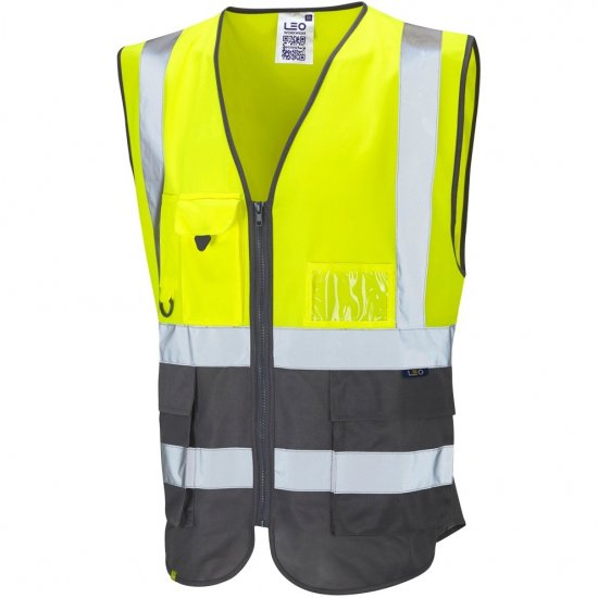 Leo Lynton Ecoviz Superior Waistcoat Hi-Vis Yellow/Grey - Darba apģērbs - Darba apģērbs - 3XL-10XL