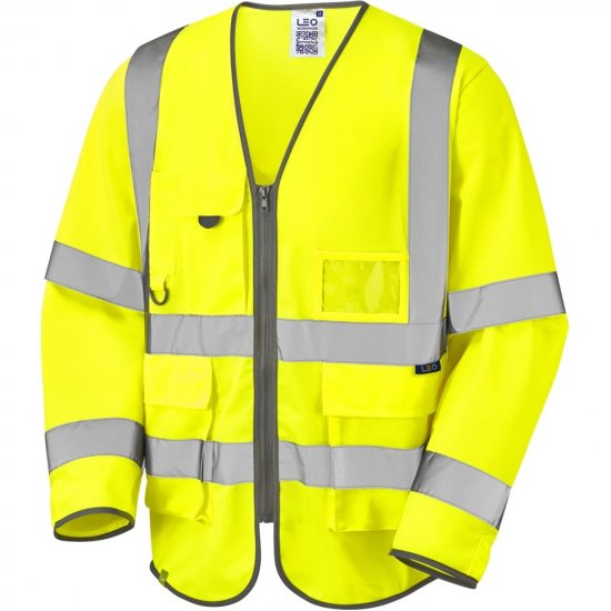 Leo Wrafton Ecoviz Superior Sleeved Waistcoat Hi-Vis Yellow - Darba apģērbs - Darba apģērbs - 3XL-10XL