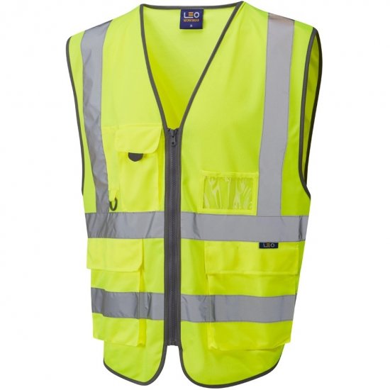 Leo Barnstaple Ecoviz Superior Anti-Entanglement Waistcoat Hi-Vis Yellow - Darba apģērbs - Darba apģērbs - 3XL-10XL