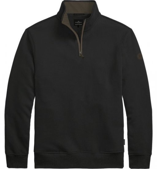 Double Outfitters MTOP-1163 Džemperis ar pusrāvējslēdzēju Melna - Džemperi un džemperi ar kapuci - Džemperi - 2XL-14XL