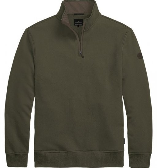 Double Outfitters MTOP-1163 Džemperis ar pusrāvējslēdzēju Haki - Džemperi un džemperi ar kapuci - Džemperi - 2XL-14XL