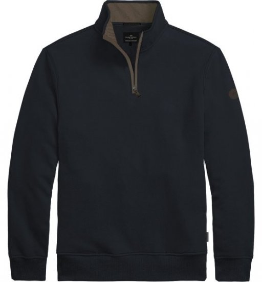 Double Outfitters MTOP-1163 Džemperis ar pusrāvējslēdzēju Tumši zila - Džemperi un džemperi ar kapuci - Džemperi - 2XL-14XL