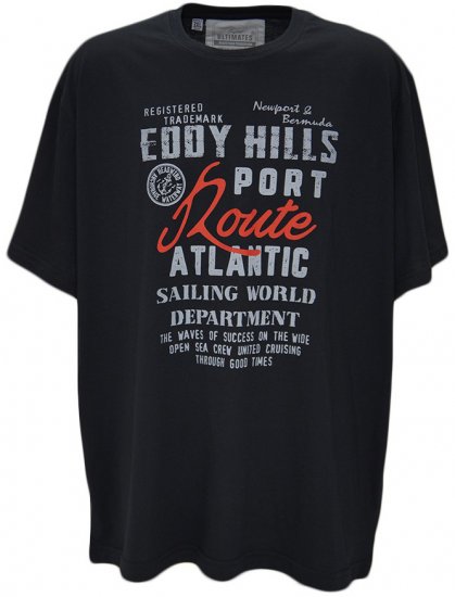 EDDY HILLS Atlantic T-shirt Black - T-krekli - T-krekli - 2XL-14XL