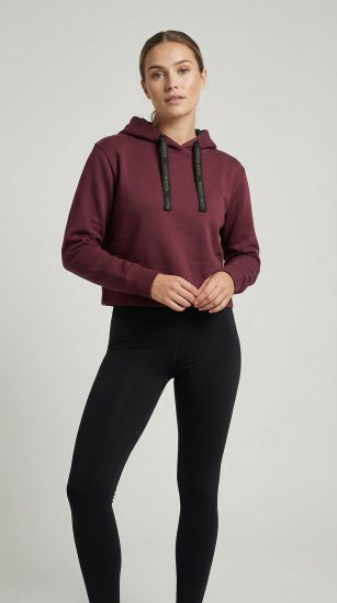 Nora Mikken KAMILLA Cropped Hoodie Burgundy - SIEVIEŠU APĢĒRBS XS-XXL - 