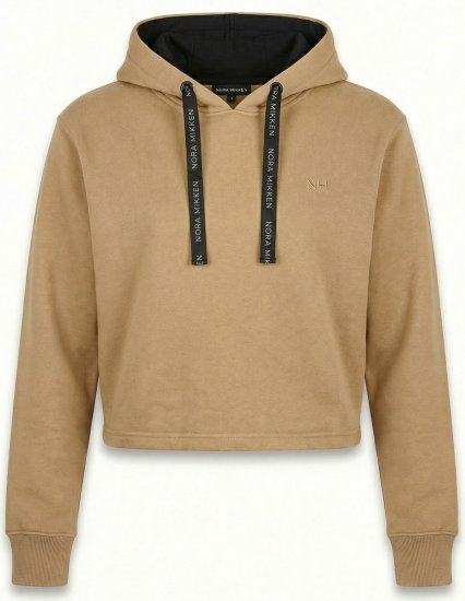 Nora Mikken KAMILLA Cropped Hoodie Camel - SIEVIEŠU APĢĒRBS XS-XXL - 