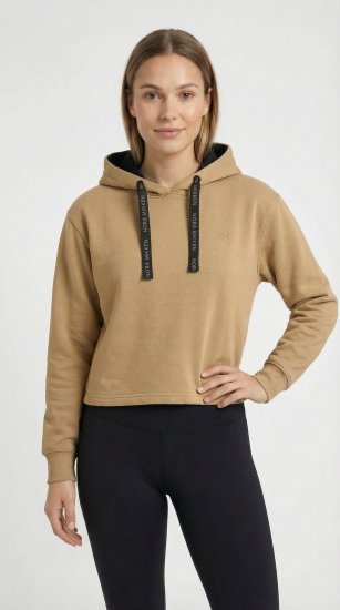 Nora Mikken KAMILLA Cropped Hoodie Camel - SIEVIEŠU APĢĒRBS XS-XXL - 