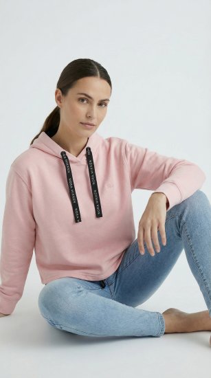 Nora Mikken KAMILLA Cropped Hoodie Peach Whip - SIEVIEŠU APĢĒRBS XS-XXL - 
