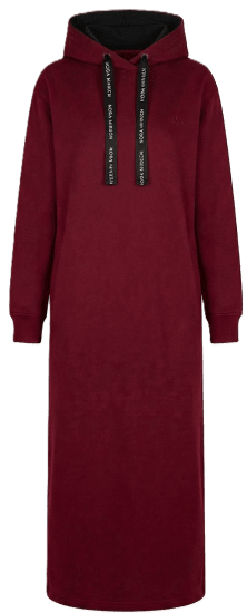 Nora Mikken MARTINA Maxi Hoodie Dress Burgundy - SIEVIEŠU APĢĒRBS XS-XXL - 