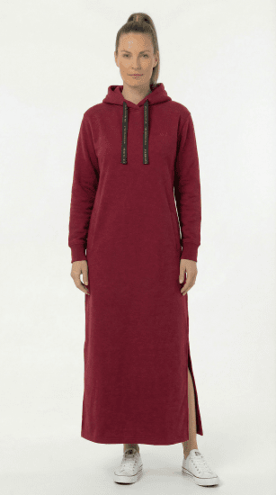 Nora Mikken MARTINA Maxi Hoodie Dress Burgundy - SIEVIEŠU APĢĒRBS XS-XXL - 
