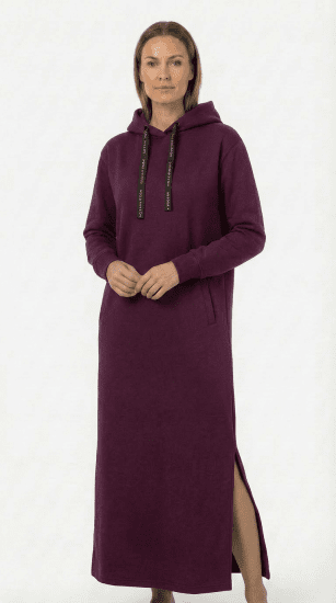 Nora Mikken MARTINA Maxi Hoodie Dress Mauve Wine - SIEVIEŠU APĢĒRBS XS-XXL - 