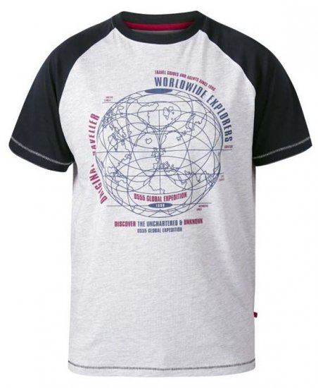 D555 Obama Worldwide Explorers T-Shirt Off White Marl - T-krekli - T-krekli - 2XL-14XL