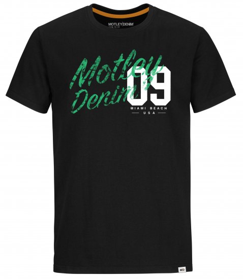 Motley Denim Oxford T-Shirt Green on Black - T-krekli - T-krekli - 2XL-14XL