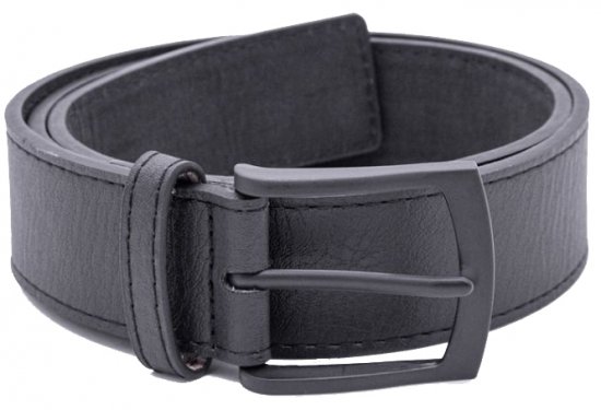 D555 Ozzy Ādas Josta Melna, 4cm - Jostas - Liela izmēra Jostas - W40-W70/2XL-8XL