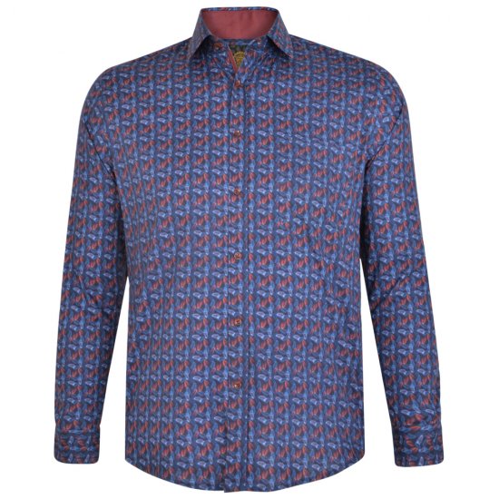 Kam Jeans P005 LS Digital Leaf Print Shirt - Krekli - Krekli - 2XL-8XL